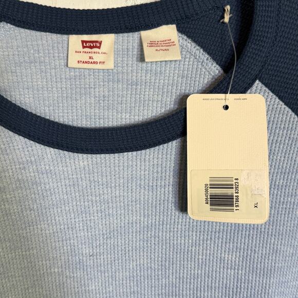 Levi's Men's Thermal Long Raglan Sleeve T-Shirt blue, XL $45 - Picture 6 of 7